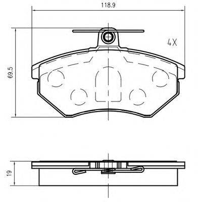 Комплект тормозных колодок, дисковый тормоз VEMA K606601