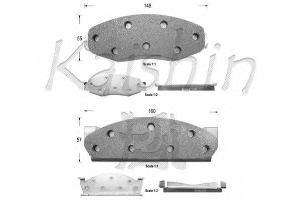 Комплект тормозных колодок, дисковый тормоз KAISHIN D9992