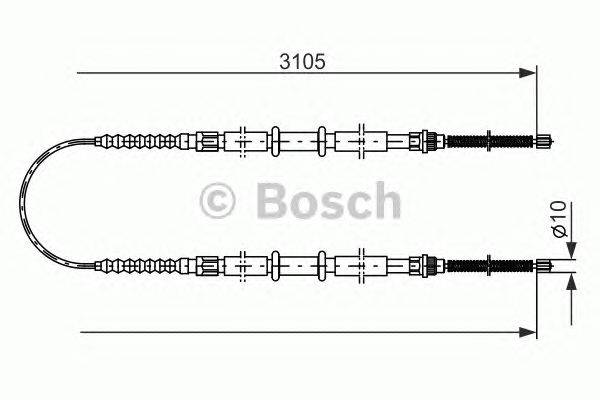 Трос, стояночная тормозная система BOSCH 1987477989