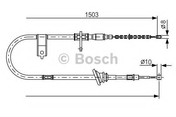 Трос, стояночная тормозная система BOSCH 1987482165