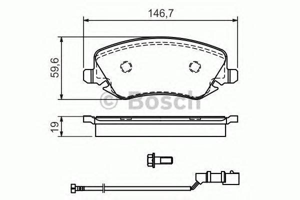 Комплект тормозных колодок, дисковый тормоз BOSCH 23810