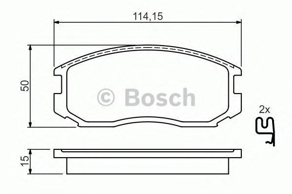 Комплект тормозных колодок, дисковый тормоз BOSCH 0 986 495 030