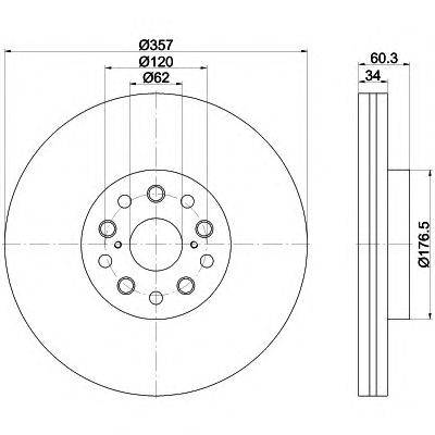 Тормозной диск HELLA PAGID 8DD 355 116-911