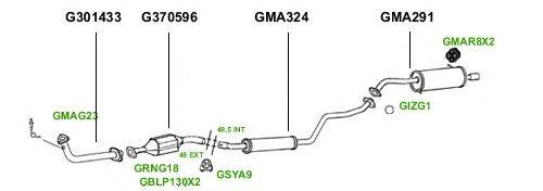 Система выпуска ОГ GT Exhaust 1136