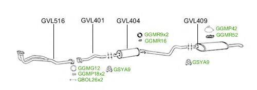 Система выпуска ОГ GT Exhaust 2496