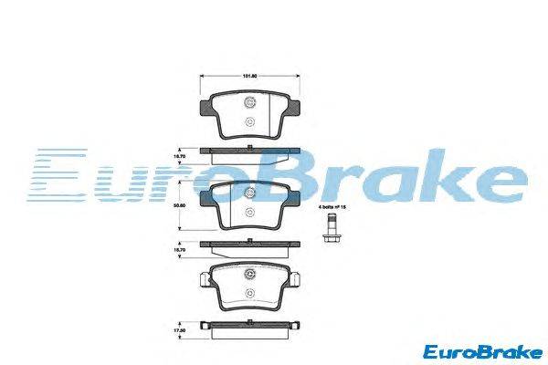 Комплект тормозных колодок, дисковый тормоз EUROBRAKE 5501222563