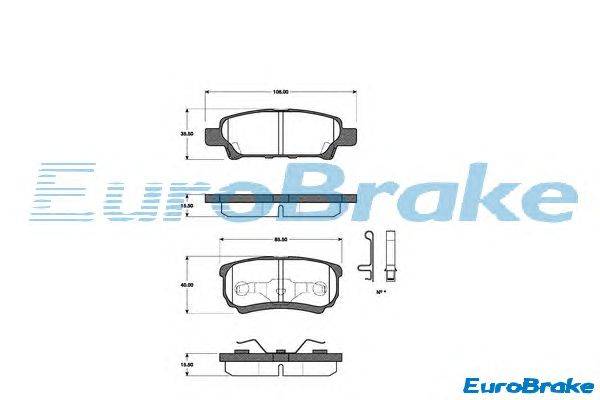 Комплект тормозных колодок, дисковый тормоз EUROBRAKE 5501223027