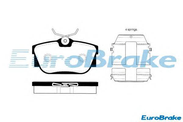 Комплект тормозных колодок, дисковый тормоз EUROBRAKE 5501224752