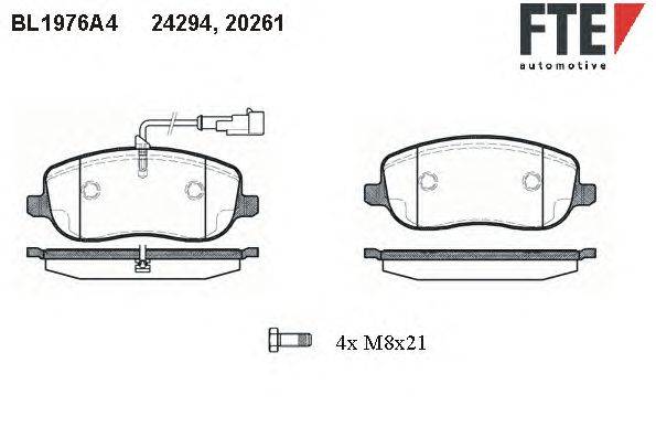 Комплект тормозных колодок, дисковый тормоз FTE BL1976A4