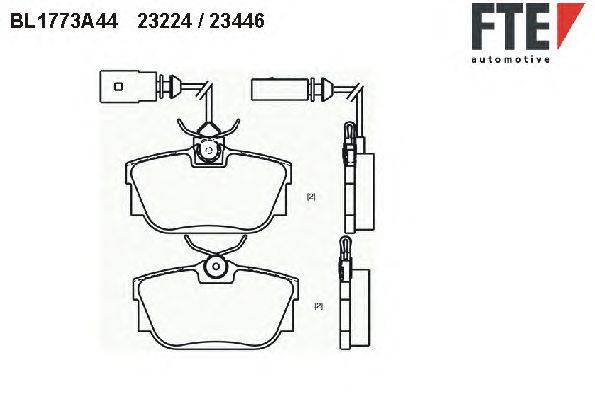 Комплект тормозных колодок, дисковый тормоз FTE BL1773A4