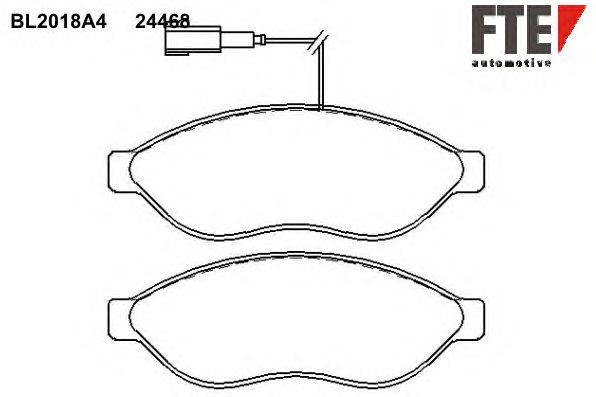 Комплект тормозных колодок, дисковый тормоз FTE BL2018A4