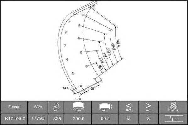 Комплект тормозных башмаков, барабанные тормоза IVECO 1906233