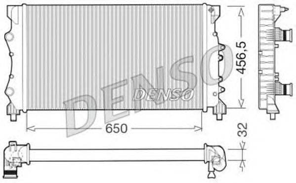 Радиатор, охлаждение двигателя DENSO DRM23025