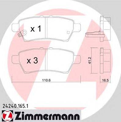 Комплект тормозных колодок, дисковый тормоз ZIMMERMANN 24243