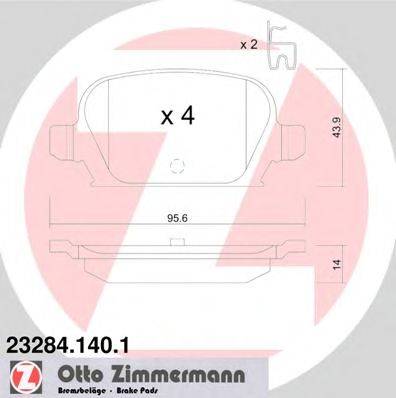 Комплект тормозных колодок, дисковый тормоз ZIMMERMANN 232841401