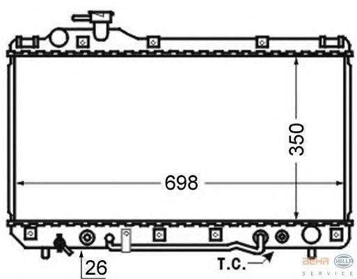 Радиатор, охлаждение двигателя HELLA 8MK 376 724-721