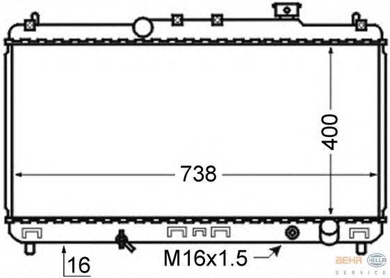 Радиатор, охлаждение двигателя HELLA 8MK 376 726-671