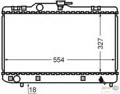 Радиатор, охлаждение двигателя HELLA 8MK 376 727-701