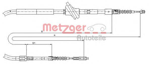 Трос, стояночная тормозная система METZGER 107583