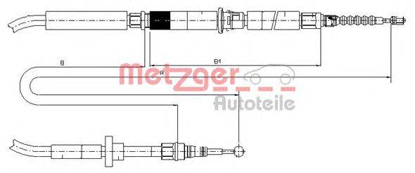 Трос, стояночная тормозная система METZGER 107589