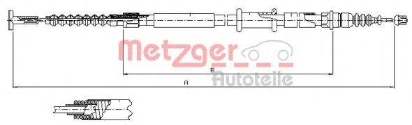 Трос, стояночная тормозная система METZGER 461.12