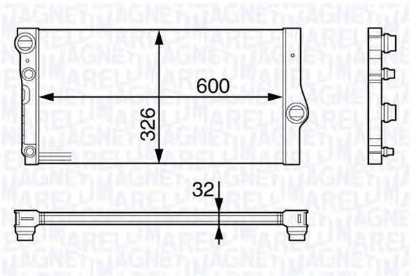 Радиатор, охлаждение двигателя MAGNETI MARELLI 350213140500