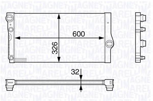 Радиатор, охлаждение двигателя MAGNETI MARELLI 350213142200