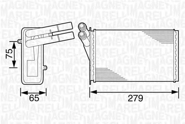 Теплообменник, отопление салона MAGNETI MARELLI 350218220000