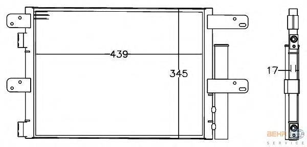 Конденсатор, кондиционер BEHR HELLA SERVICE 8FC 351 307-601