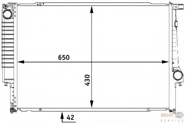 Радиатор, охлаждение двигателя BEHR HELLA SERVICE 8MK 376 712-121