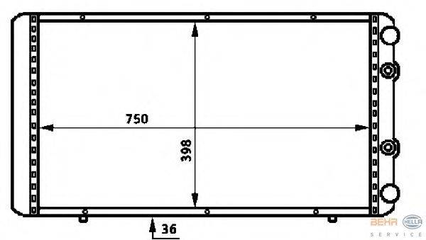 Радиатор, охлаждение двигателя BEHR HELLA SERVICE 8MK 376 717-091