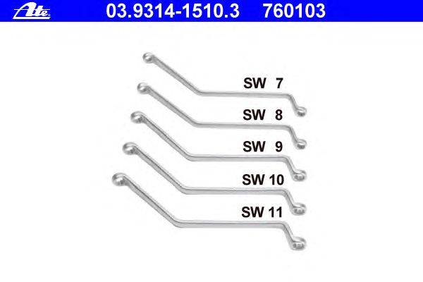 Комплект кольцевых / гаечных ключей ATE 03.9314-1510.3