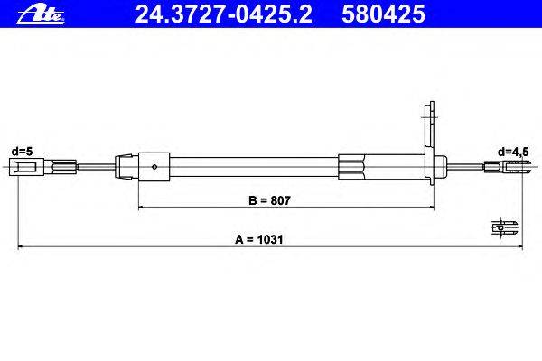 Трос, стояночная тормозная система ATE 24.3727-0425.2