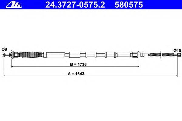 Трос, стояночная тормозная система ATE 24372705752