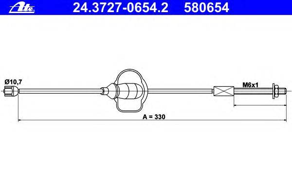Трос, стояночная тормозная система ATE 24.3727-0654.2