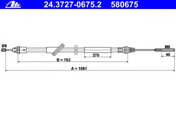 Трос, стояночная тормозная система ATE 24372706752