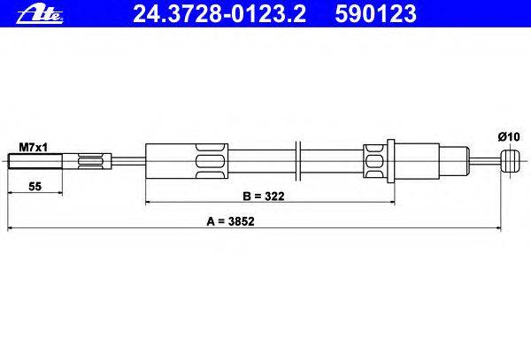 Трос, управление сцеплением ATE 24.3728-0123.2