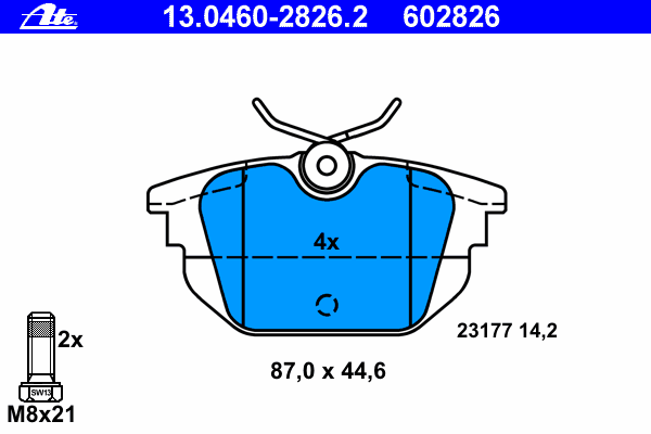 Комплект тормозных колодок, дисковый тормоз ATE 13046028262