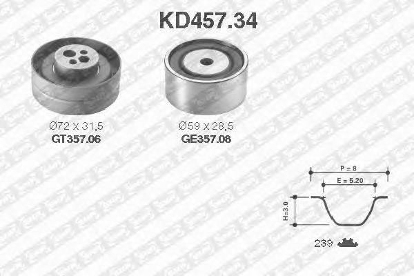 Комплект ремня ГРМ SNR KD457.34