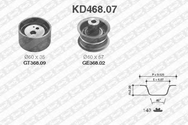 Комплект ремня ГРМ SNR KD468.07