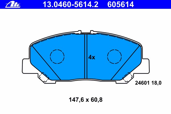 Комплект тормозных колодок, дисковый тормоз ATE 24601