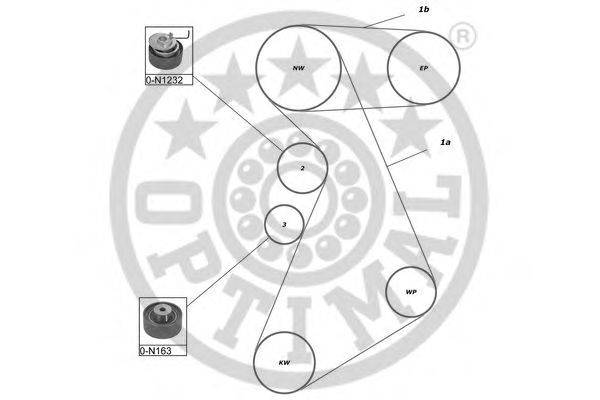 Комплект ремня ГРМ OPTIMAL 0-N163