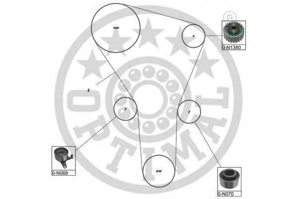 Комплект ремня ГРМ OPTIMAL SK-1233