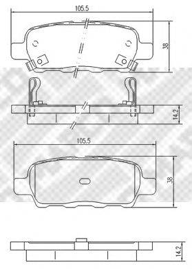 Комплект тормозных колодок, дисковый тормоз MAPCO 6754
