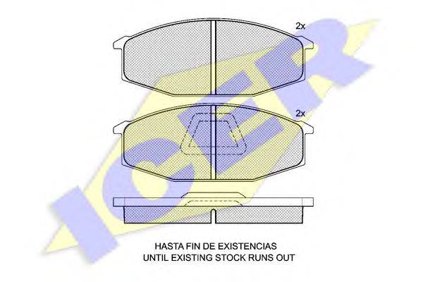 Комплект тормозных колодок, дисковый тормоз ICER 20971