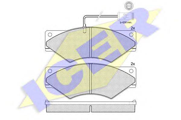 Комплект тормозных колодок, дисковый тормоз ICER 140965