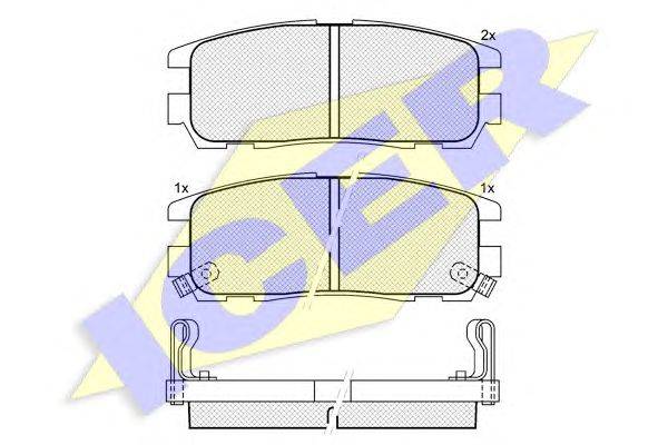 Комплект тормозных колодок, дисковый тормоз ICER 140991