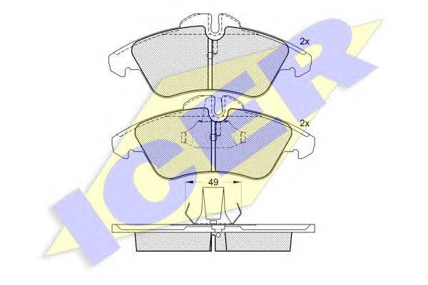 Комплект тормозных колодок, дисковый тормоз ICER 141104-046
