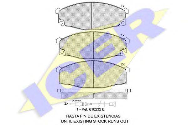 Комплект тормозных колодок, дисковый тормоз ICER 141206