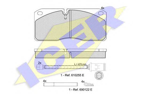 Комплект тормозных колодок, дисковый тормоз ICER 151078-116